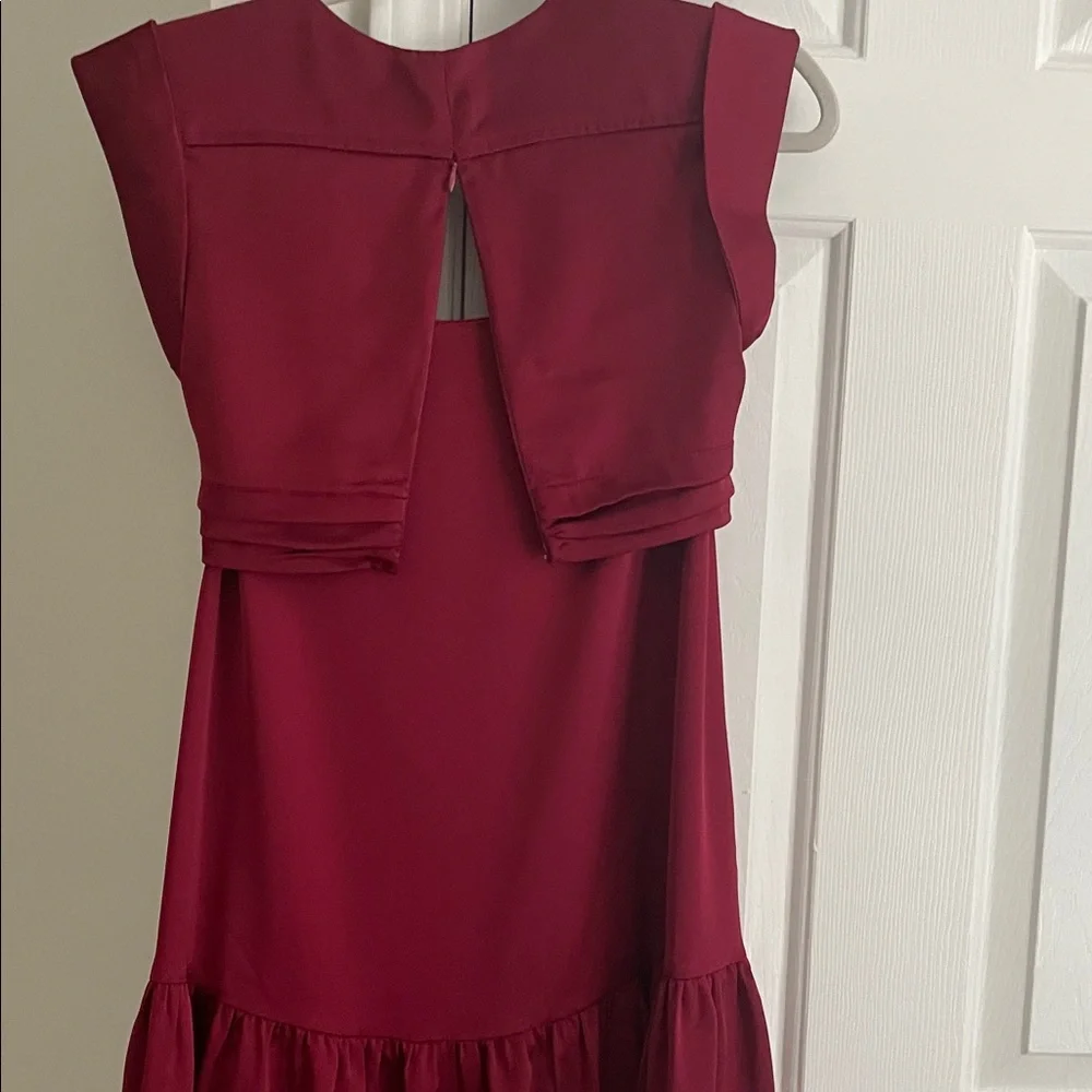 Jason Wu Deep Red Midi Dress - Picture 3 of 4
